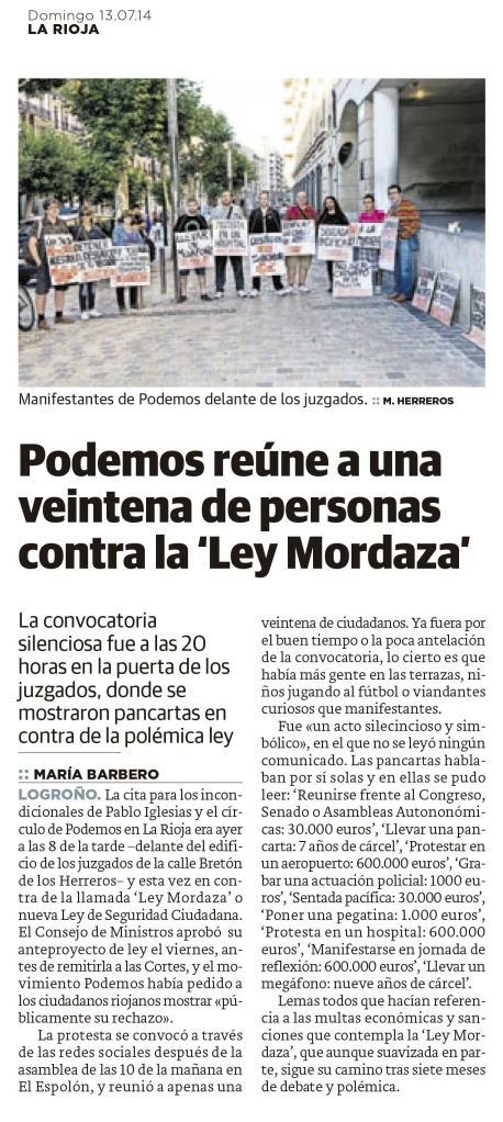 Podemos en contra de la Ley Mordaza