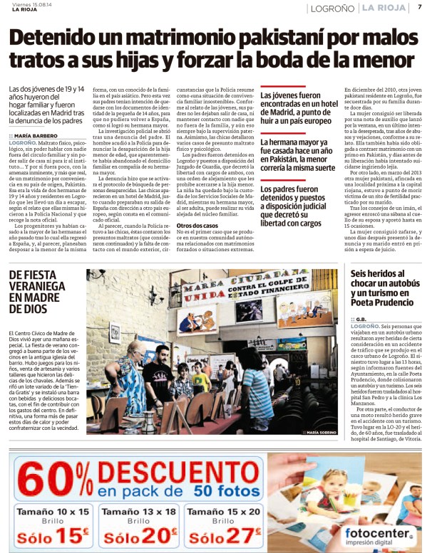 Detención matrimonio pakistaní