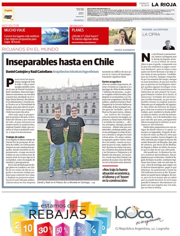 Riojanos en el mundo, Inseparables hasta en Chile