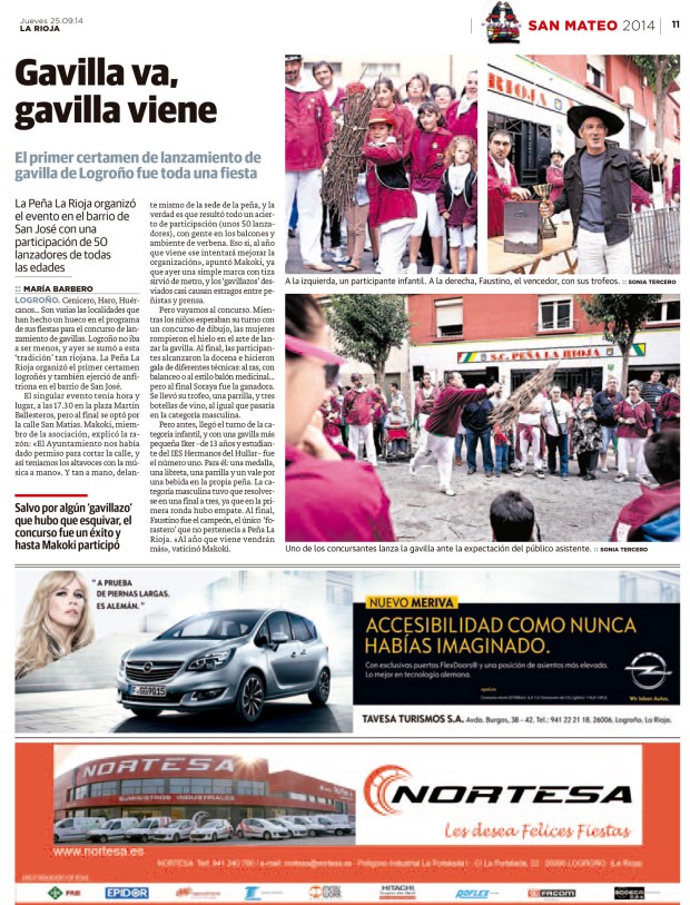 RIO25092014 : GENERAL : 11 : P11 SM Lanzamiento gavilla (María)