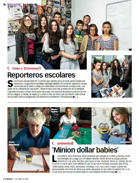 Reportero Escolar en las páginas del XLSemanal, pg16 07-06-2015
